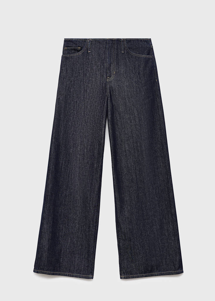 Jeans med vide ben og normal talje