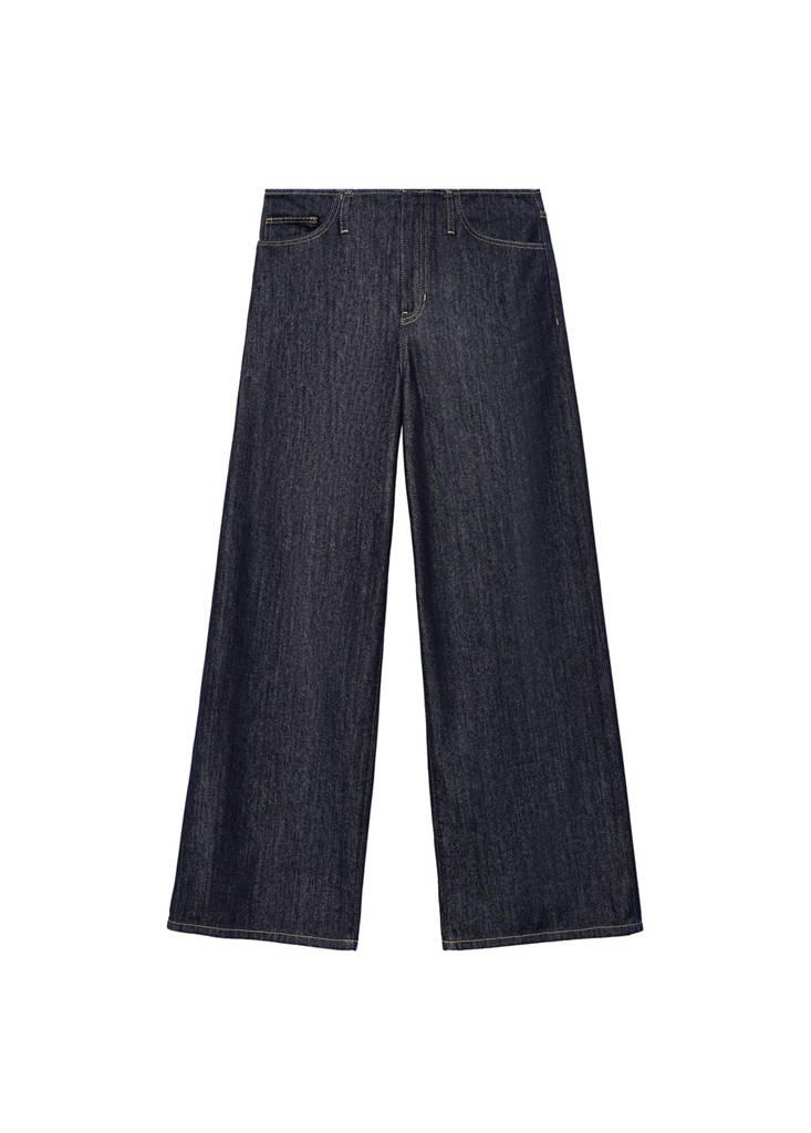 Jeans med vide ben og normal talje