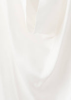 Blusa de Satén con Cuello Drapeado