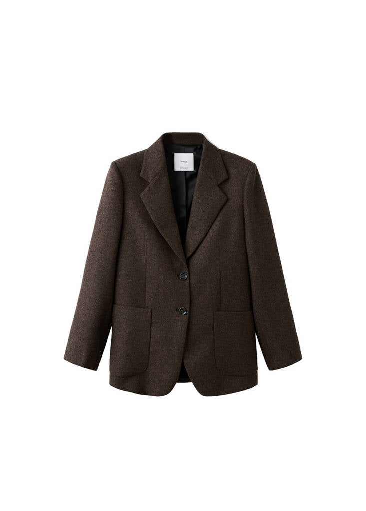 Anzugblazer aus melierter Wolle