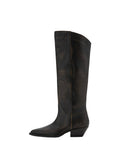 Lederstiefel Im Distressed-Look