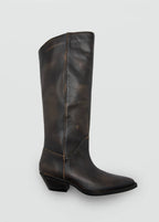 Lederstiefel Im Distressed-Look