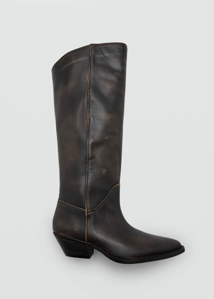 Lederstiefel Im Distressed-Look