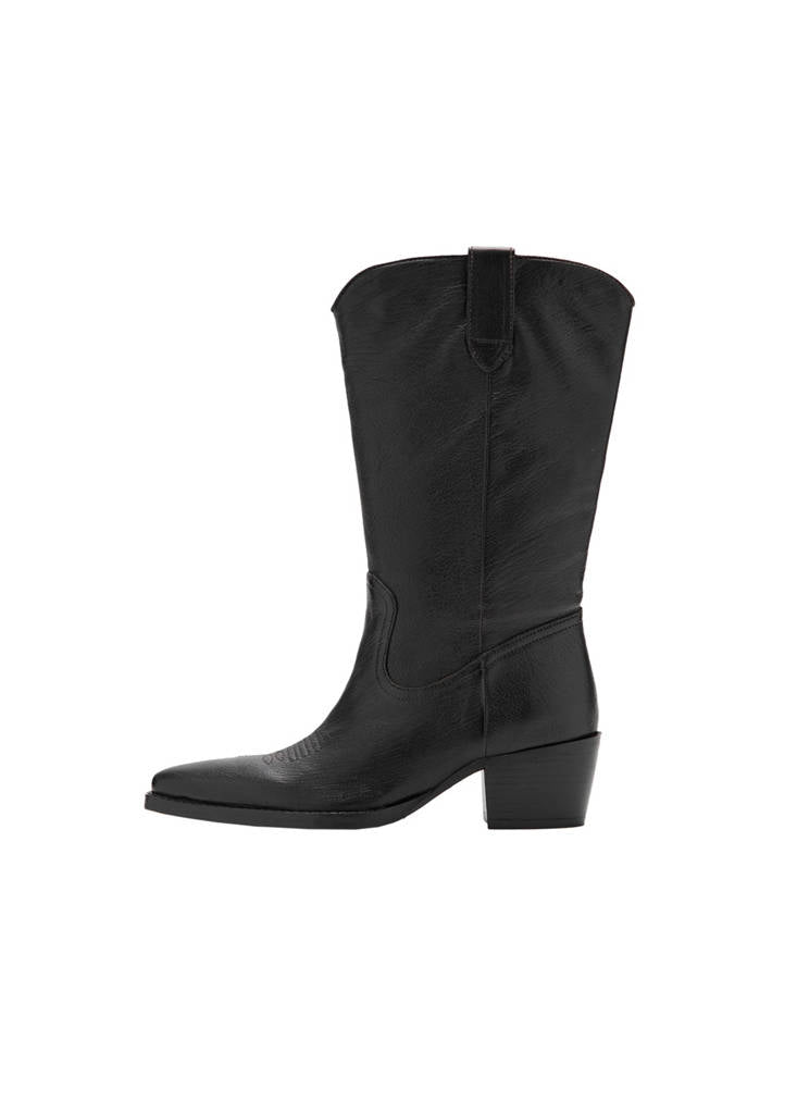 Bottine Bout En Cuir