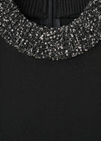 Abito In Maglia Con Collo Paillettes