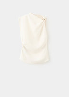 Asymmetrisk Bluse Med Metaldetalje