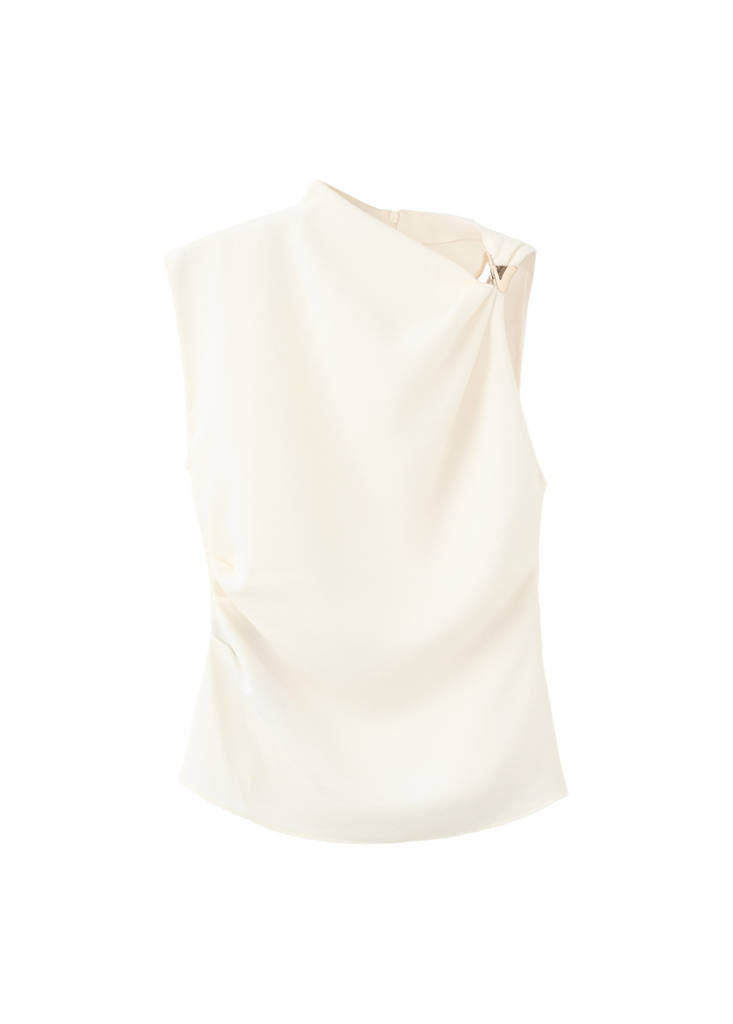 Asymmetrisk Bluse Med Metaldetalje