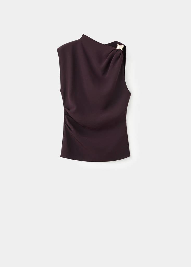 Asymmetrische Bluse mit Metalldetail