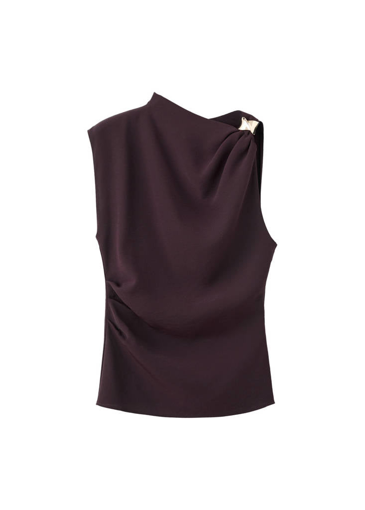 Asymmetrische Bluse mit Metalldetail
