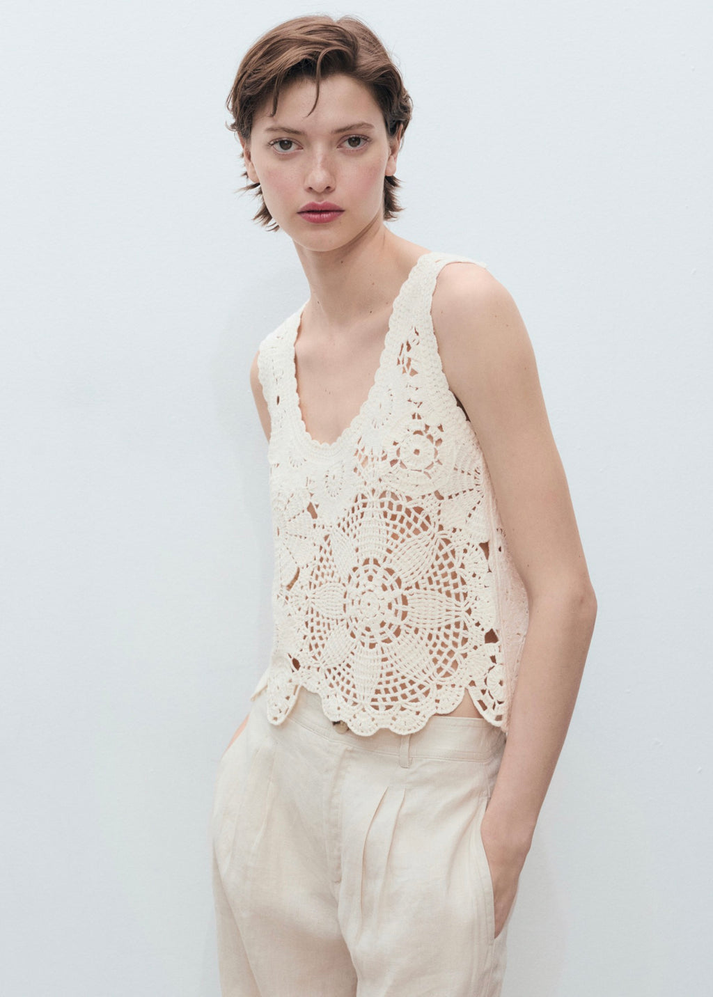 Top Crochet Fleurs