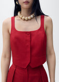 Gilet De Costume Lin Mélangé