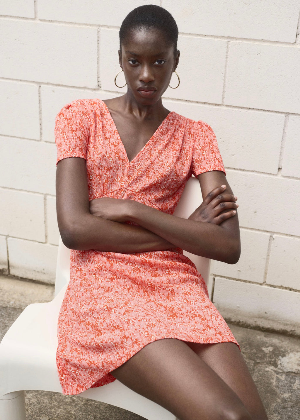 Robe Imprimée Col En V
