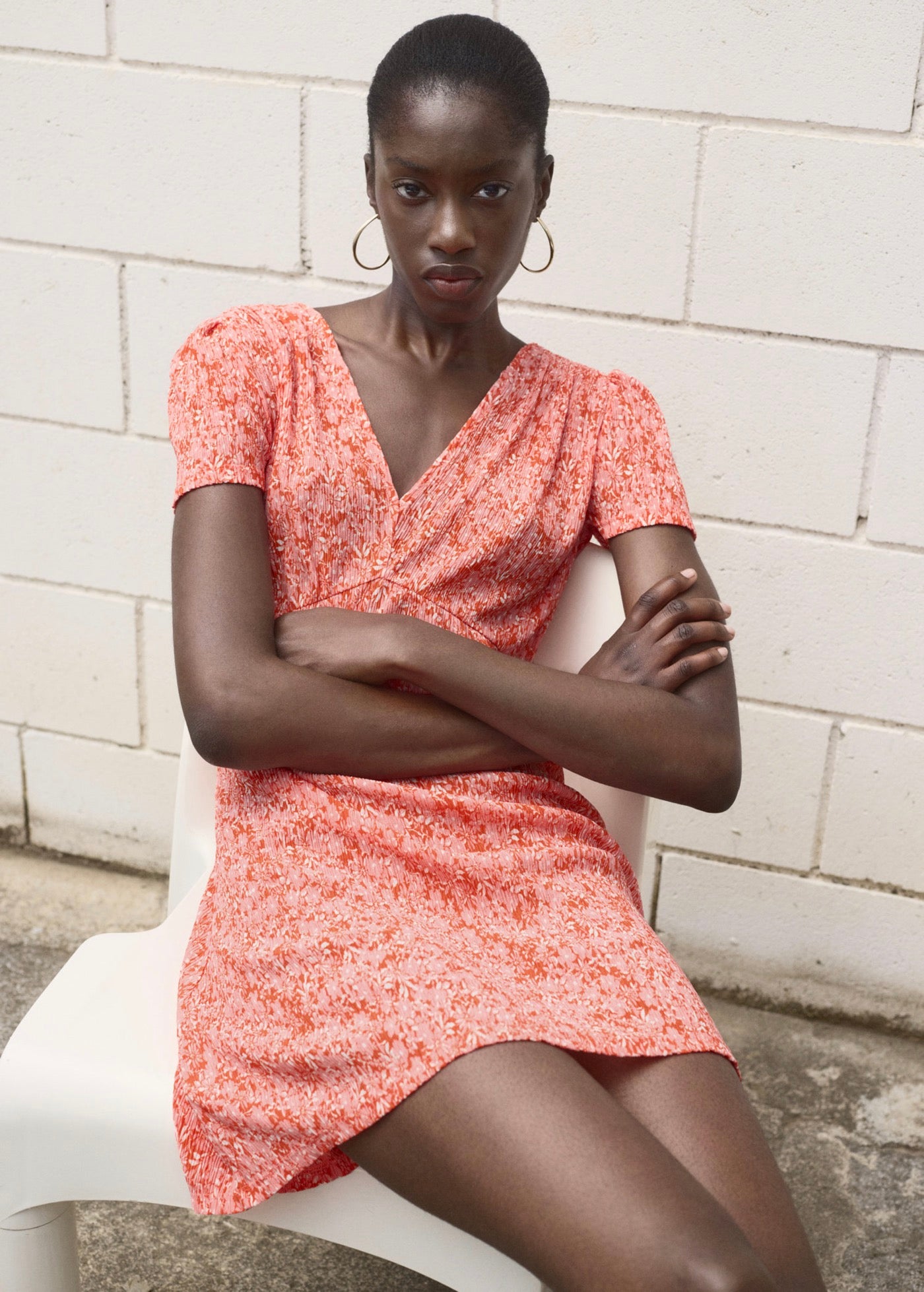 Robe Imprimée Col En V