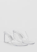 Sandales Semi-Transparentes En Vinyle À Talons Compensés