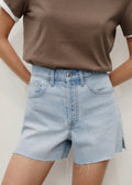 Short En Jean Bas Effiloché