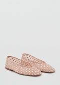 Ballerines En Maille Filet À Strass