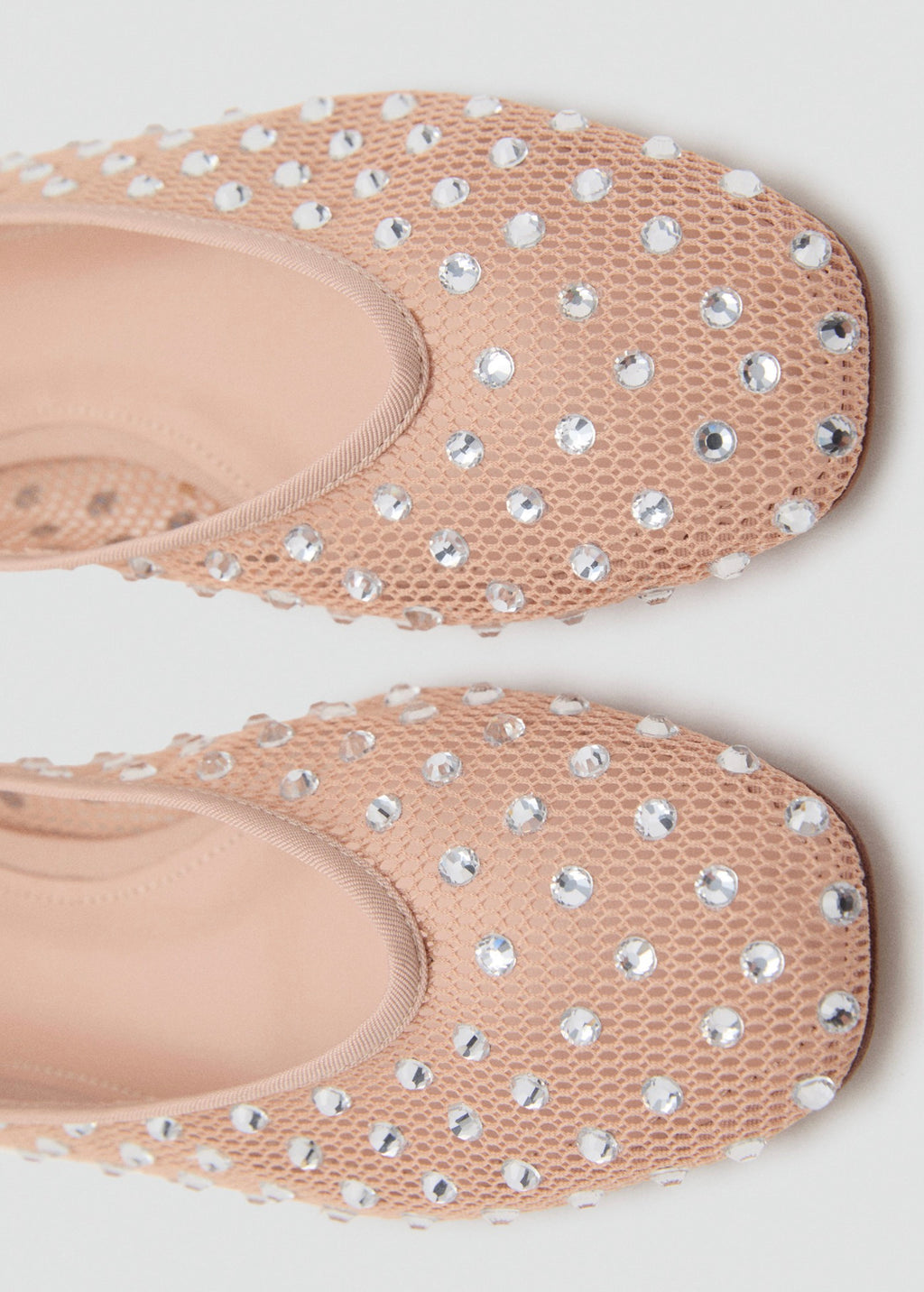 Ballerines En Maille Filet À Strass