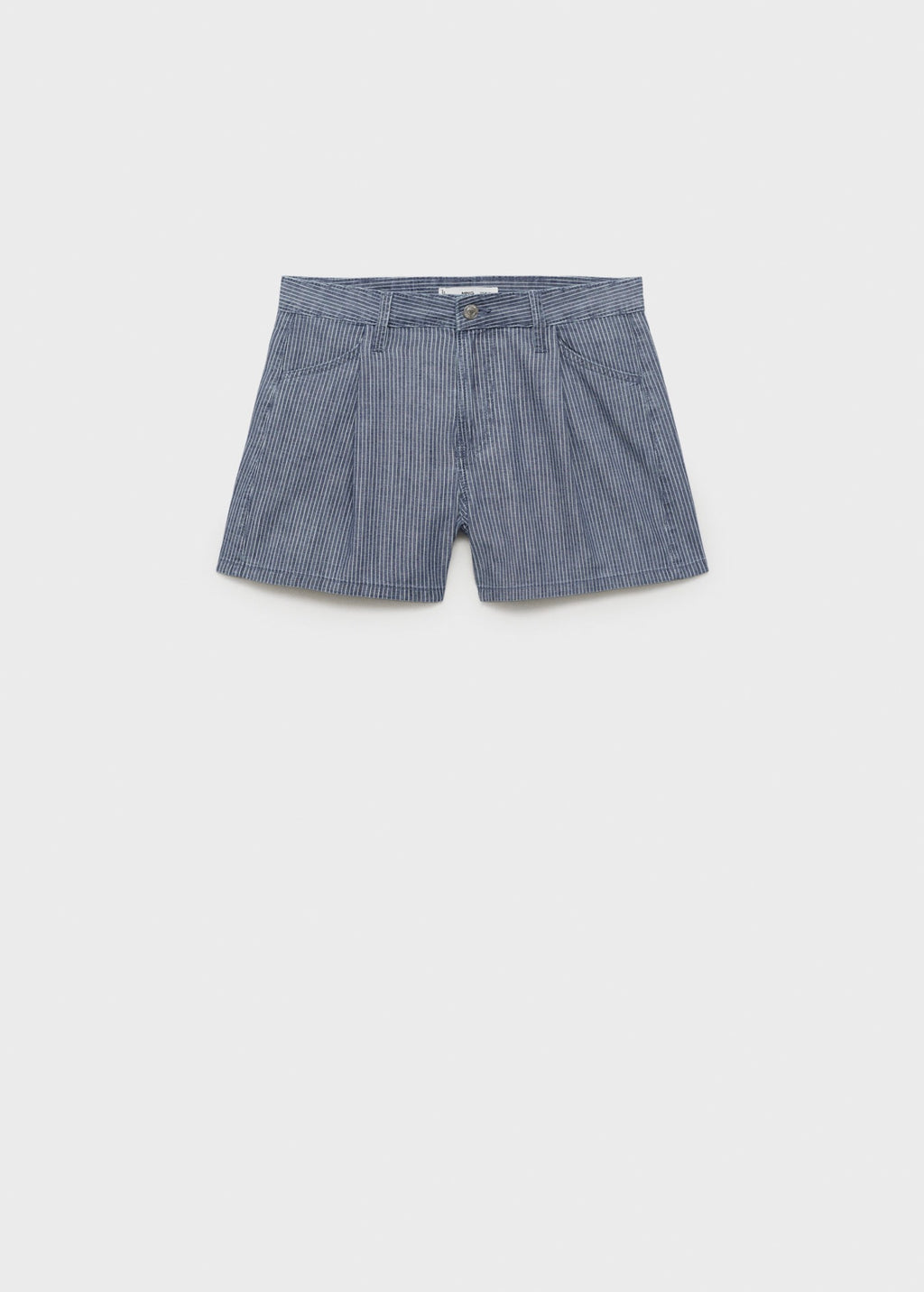 Short Denim À Pinces Et Rayures