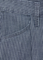 Short Denim À Pinces Et Rayures
