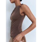 Petri Top - Light/Pastel Brown