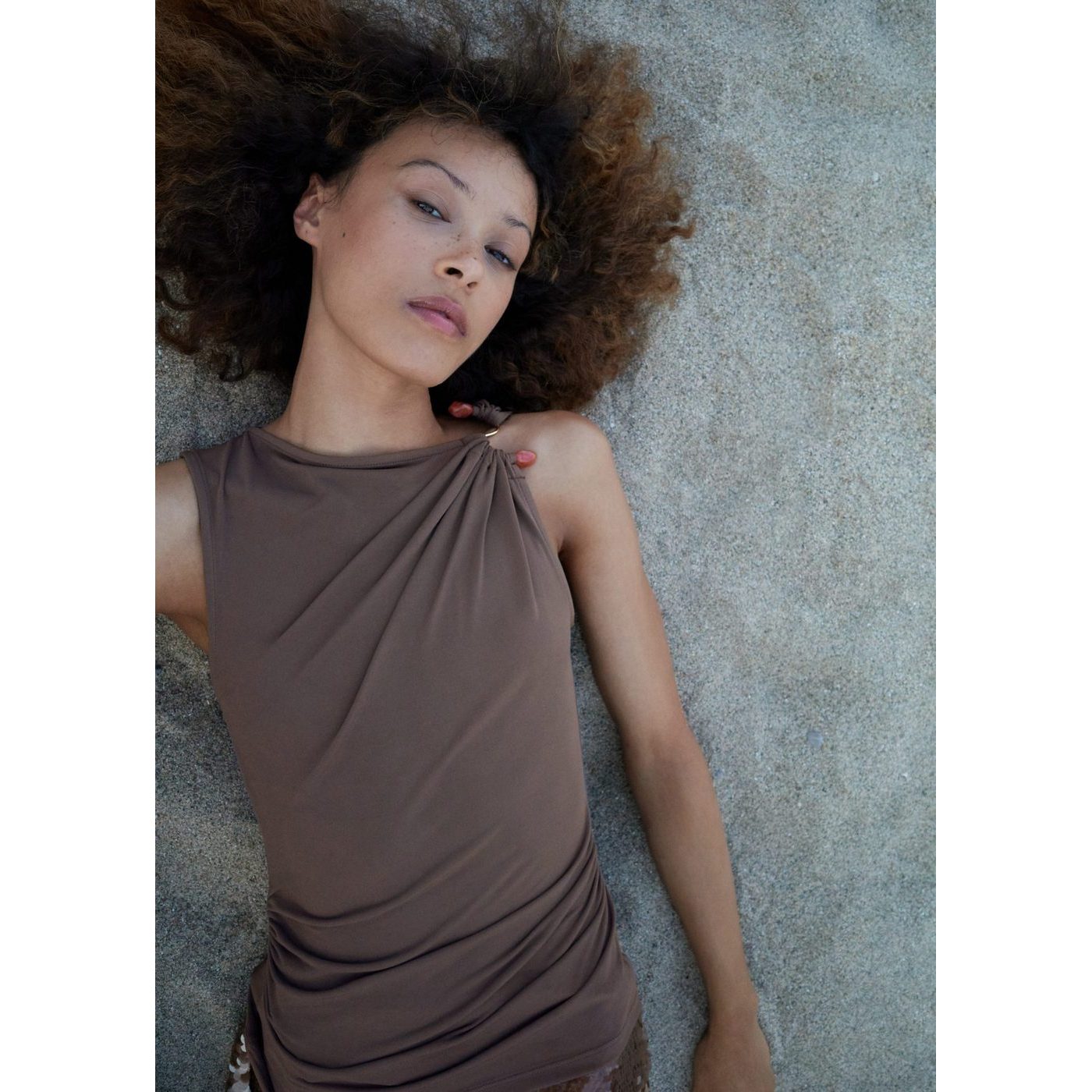 Petri Top - Light/Pastel Brown