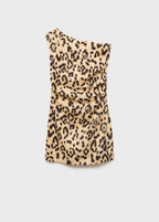 Robe Col Asymétrique Léopard