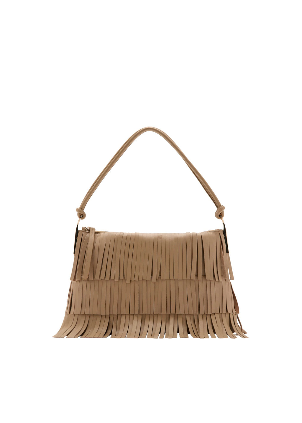 Grand Sac Porté Épaule Cuir À Franges