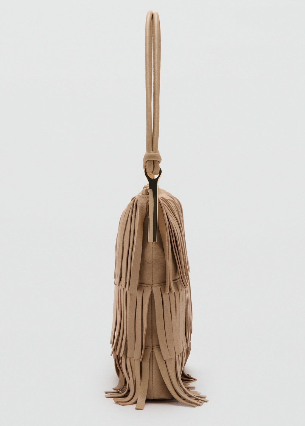 Grand Sac Porté Épaule Cuir À Franges