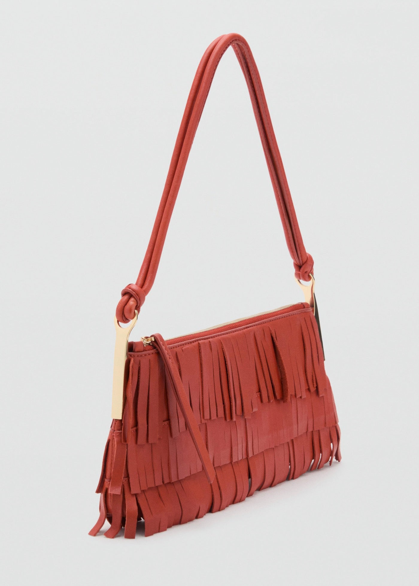 Sac Porté Épaule Cuir À Franges