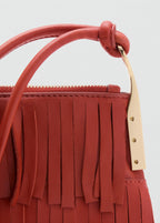 Sac Porté Épaule Cuir À Franges