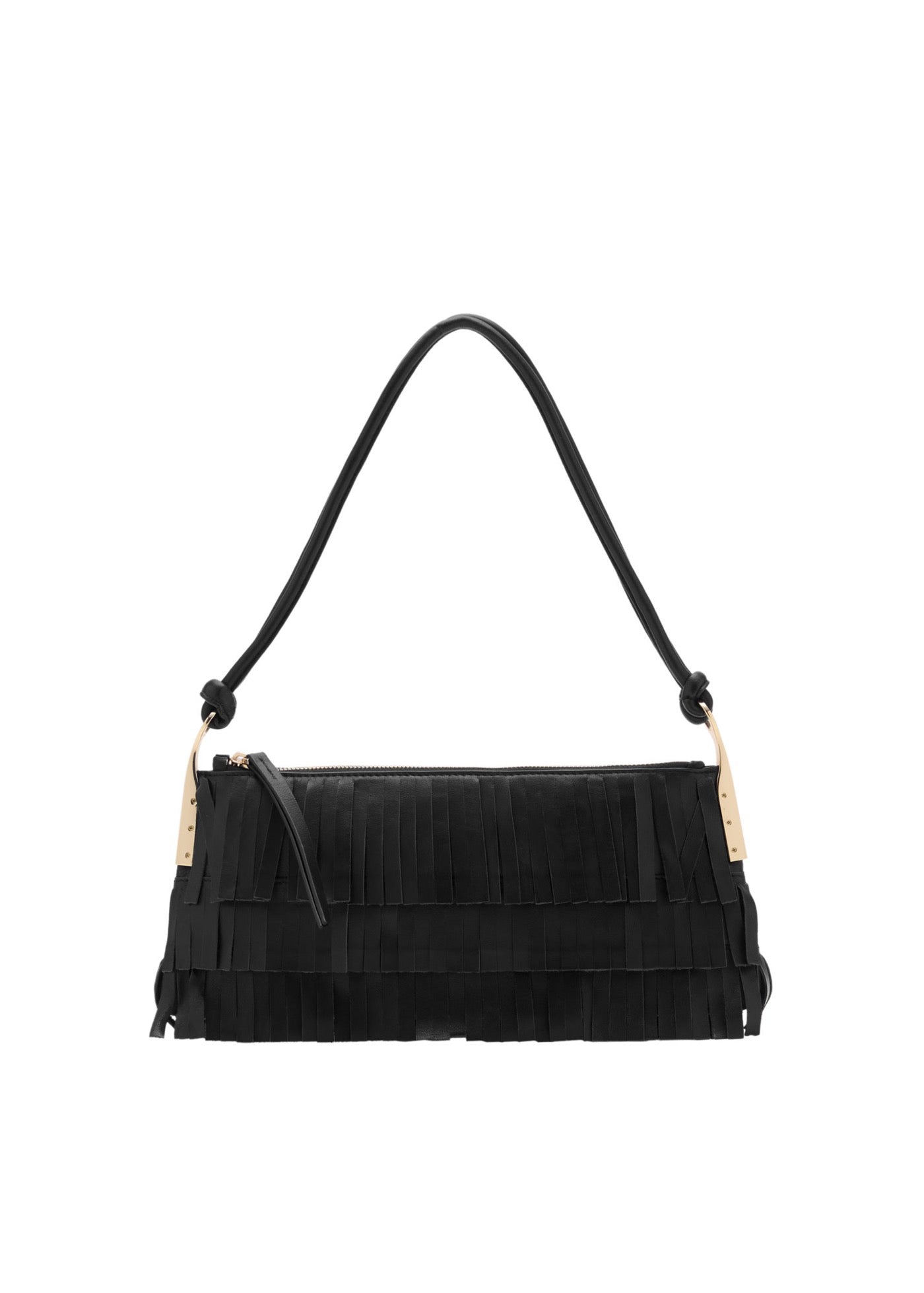 Sac Porté Épaule Cuir À Franges