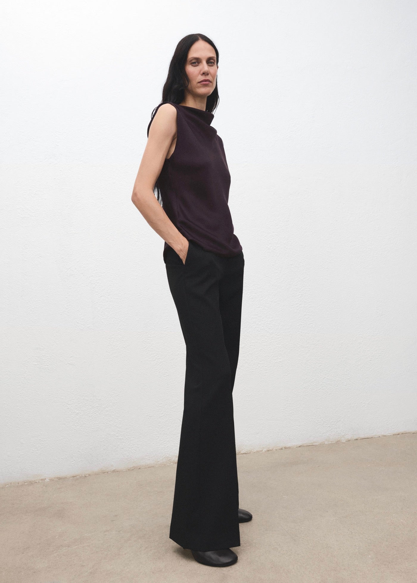 Blouse Satin Col Bénitier