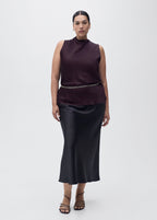 Blouse Satin Col Bénitier