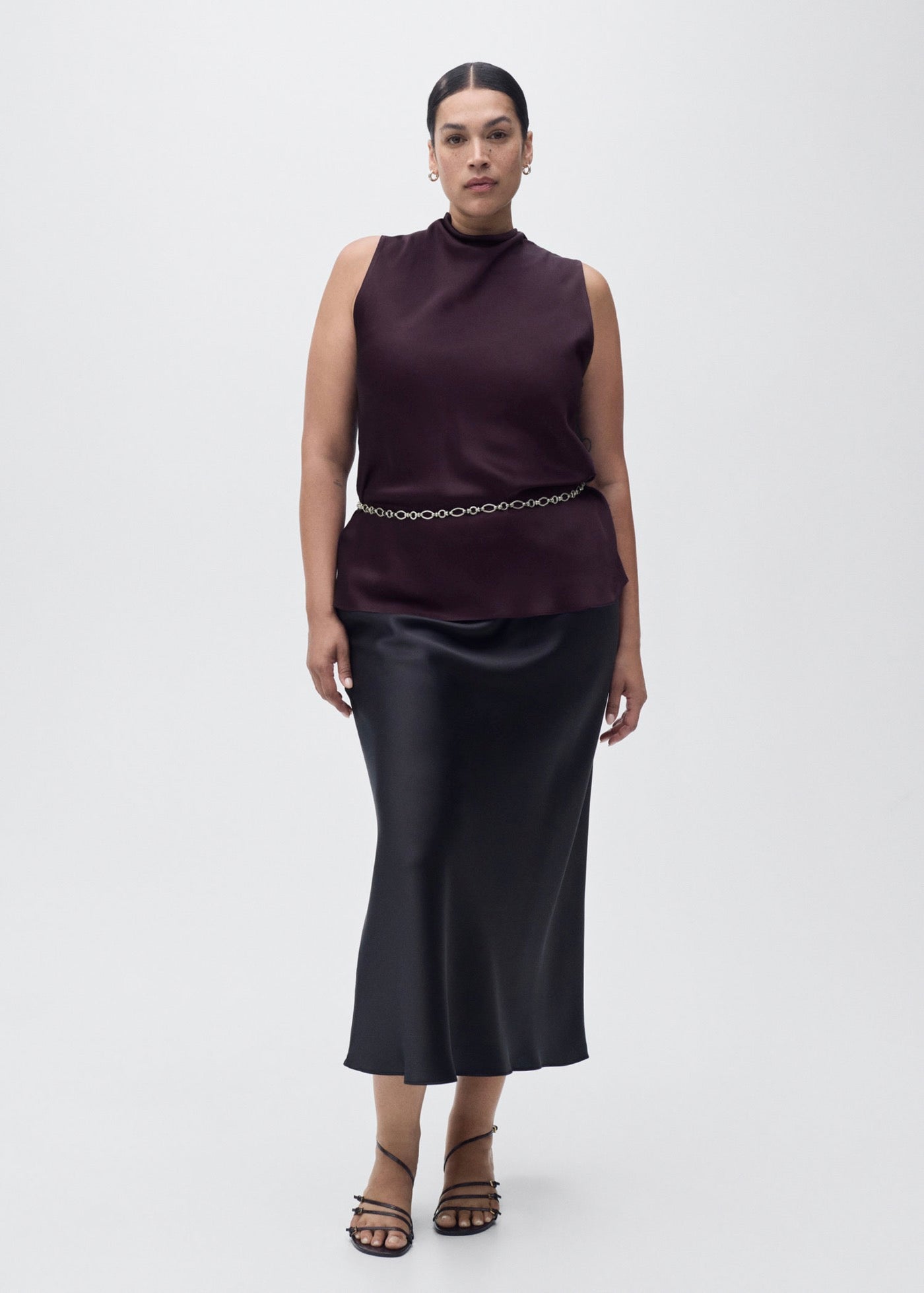 Blouse Satin Col Bénitier