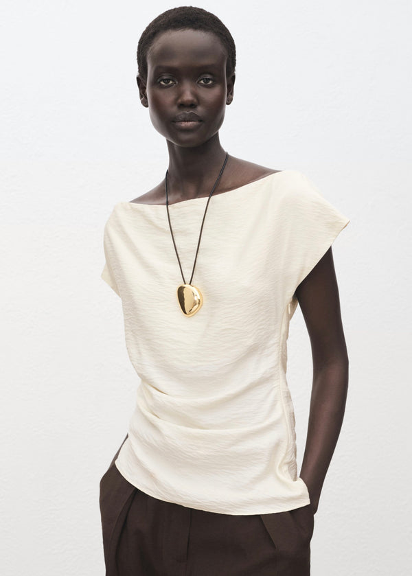 Modal Blouse Asymmetric Collar
