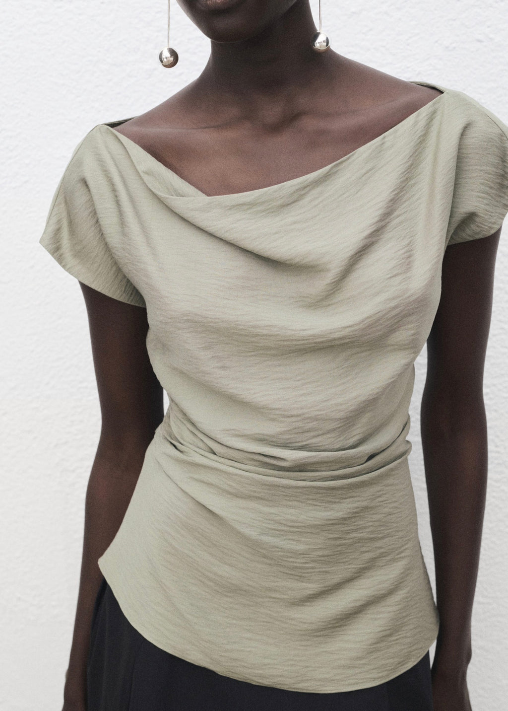 Blouse Modal Col Asymétrique