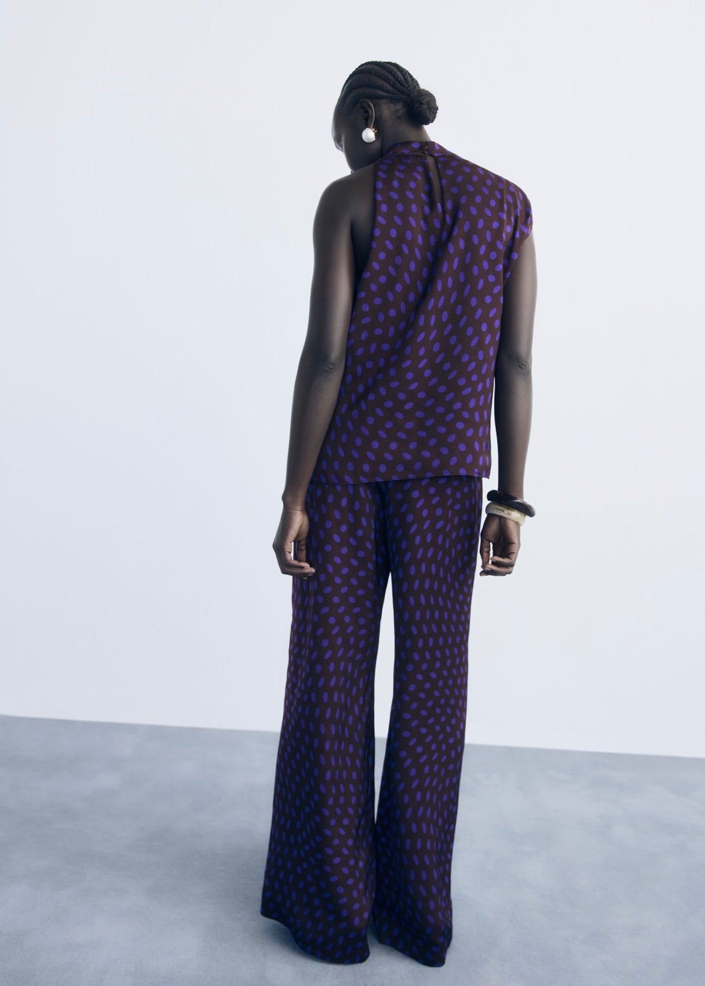 Pantalon Flare À Pois