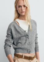 Cardigan mit V-Ausschnitt aus Wollmischung