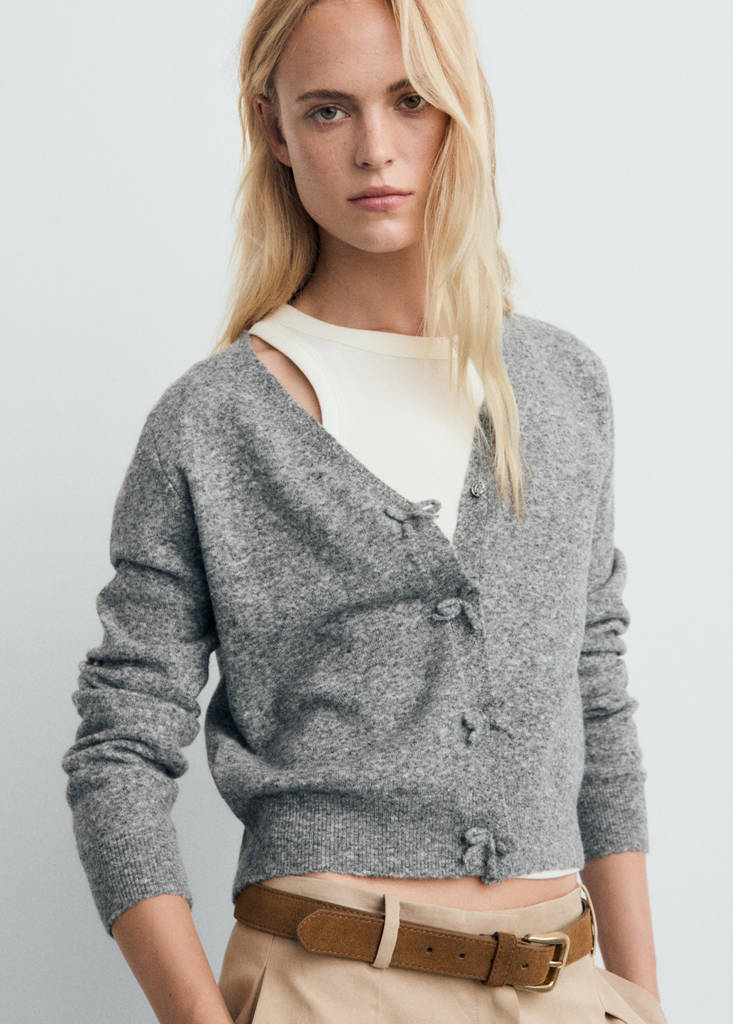 Cardigan mit V-Ausschnitt aus Wollmischung