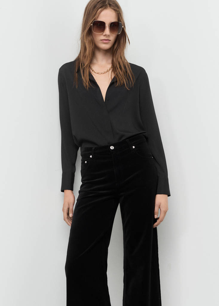Wijde fluwelen jeans