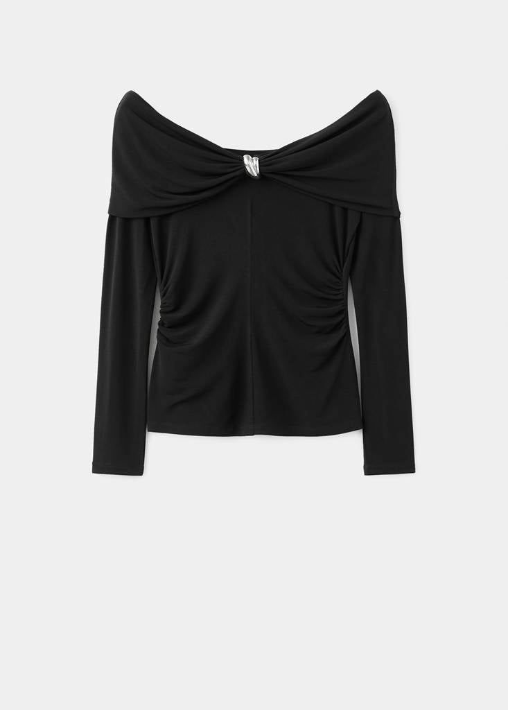 T-Shirt Bustier Détail Métallisé