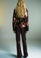 Tie-dye-bluse med opretstående krave