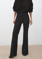 Mid-Rise Flared Trousers