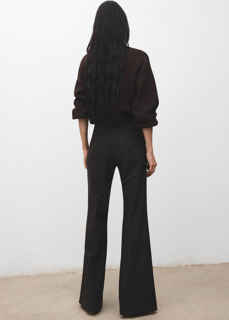 Mid-Rise Flared Trousers