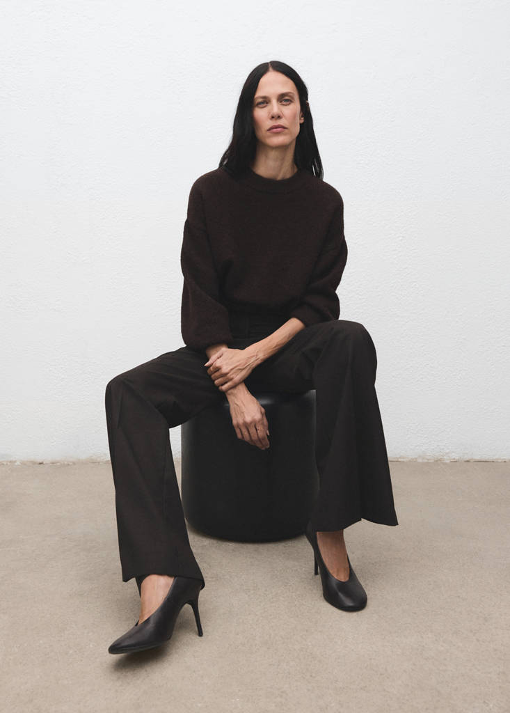 Mid-Rise Flared Trousers