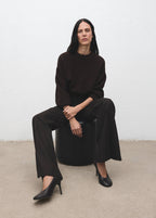 Mid-Rise Flared Trousers