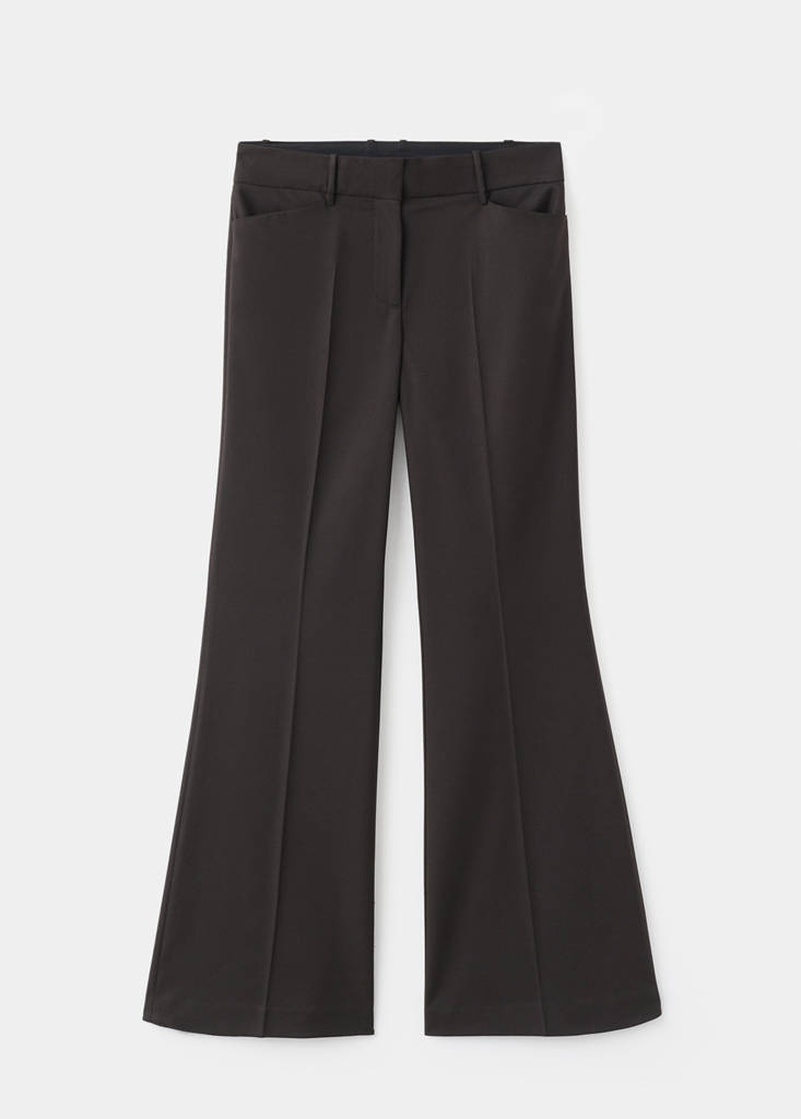Mid-Rise Flared Trousers