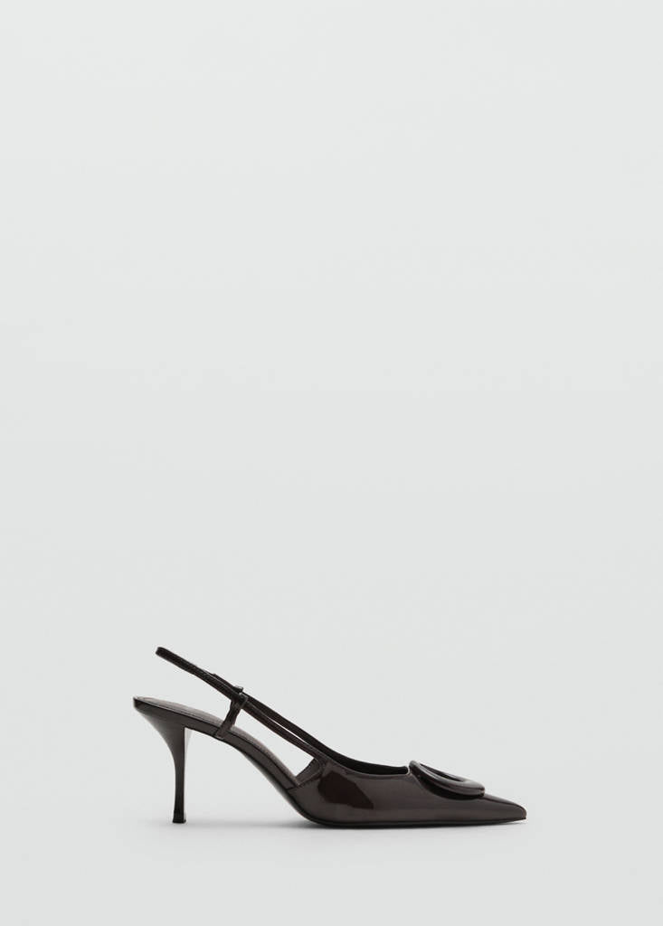 Patent Heeled Shoes with Ring Detail