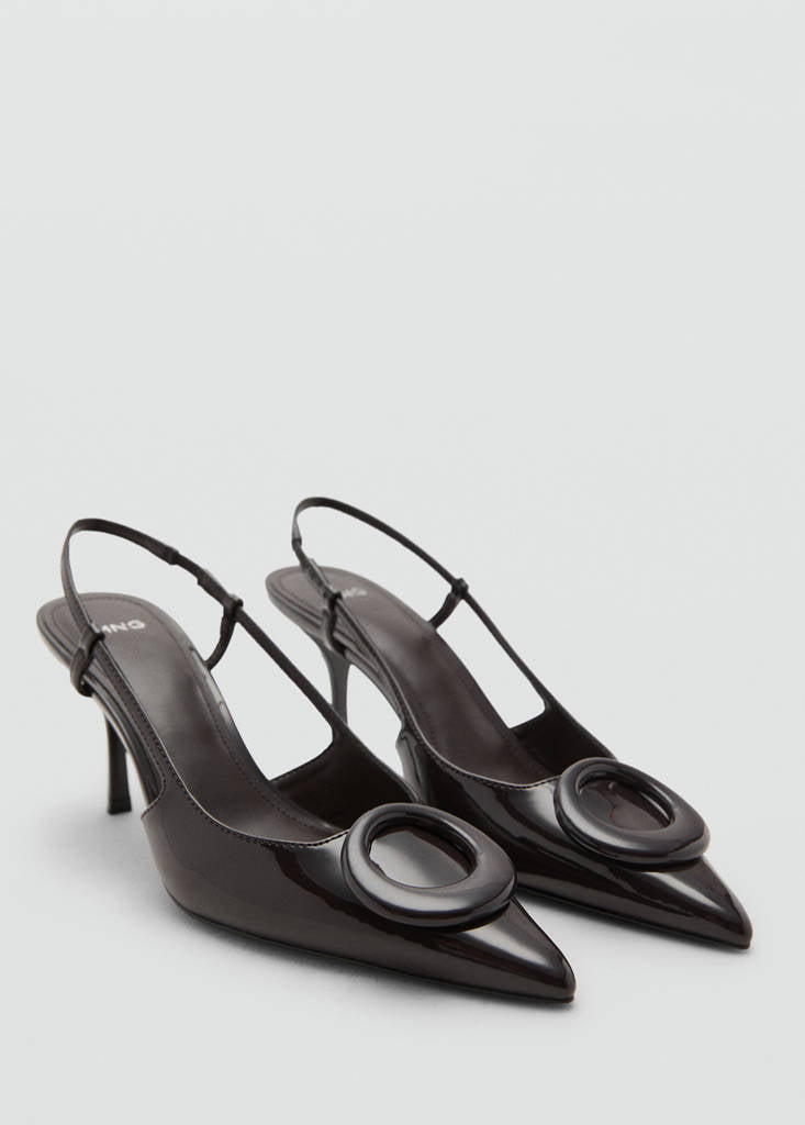 Patent Heeled Shoes with Ring Detail