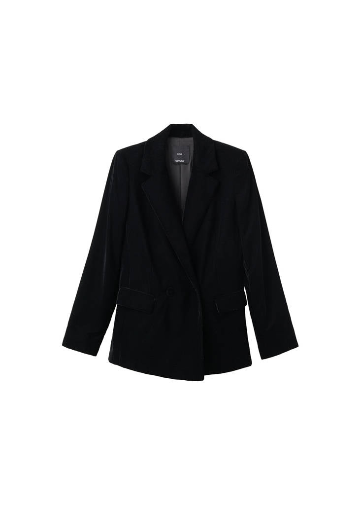 Dobbeltradet fløjlsblazer